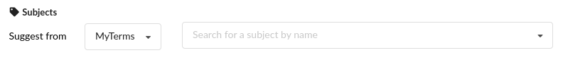 Example subjects field on the deposit page