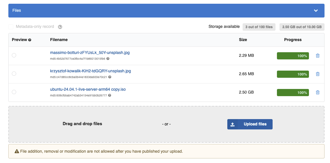 Default file uploader UI