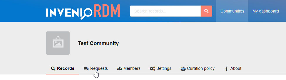 Communities dashboard with its 6 default tabs