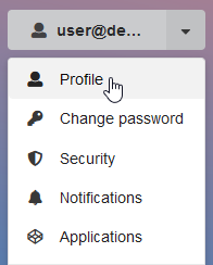 User-settings menu with its 5 default entries