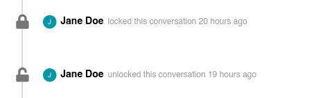 The "lock"/"unlock" events in the timeline