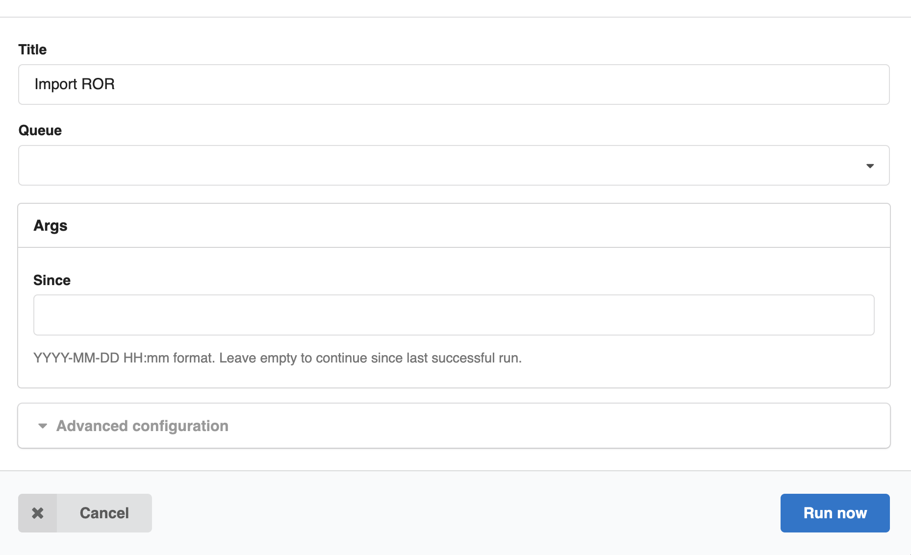 Jobs Configuration