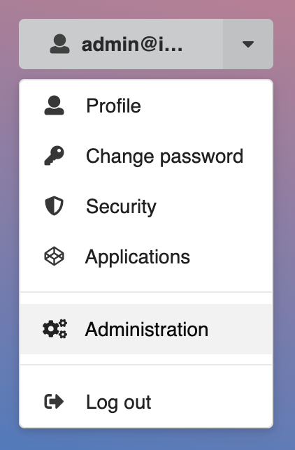 User Menu Admin